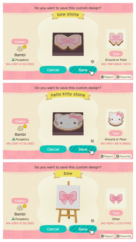 Kawaii Acnh Path Codes, Animal Crossing Kiosk Codes, Acnh Box Design, Acnh Clothes Design Id Hello Kitty, Kawaii Acnh Island Ideas, Cute Acnh Catchphrases, Kimono Acnh Code, Cute Animal Crossing Names, Acnh Blush Code