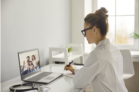 Clinic Office, Woman Doctor, White Uniform, Making Notes, Online Consultation, Female Doctor, Happy Family, Young Woman, Medical