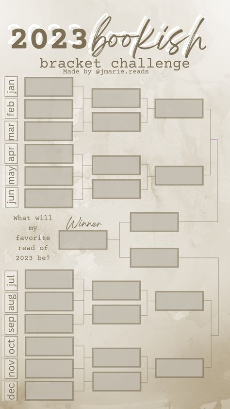 2023 Reading Bracket Template, 2023 Books Template, Books Challenge 2023, Reading Challenge For 2023 Template, 2023 Book Wrap Up, Reading Bracket 2023, 2023 Reading Bracket, 2023 Reading Challenge Template, 2023 Book Bracket