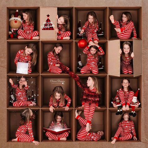 In The Box Photography, Box Collage, Christmas Baby Pictures, Grid Template, Christmas Family Photoshoot, Box Photography, Xmas Photos, Atv Riding, Christmas Shoot