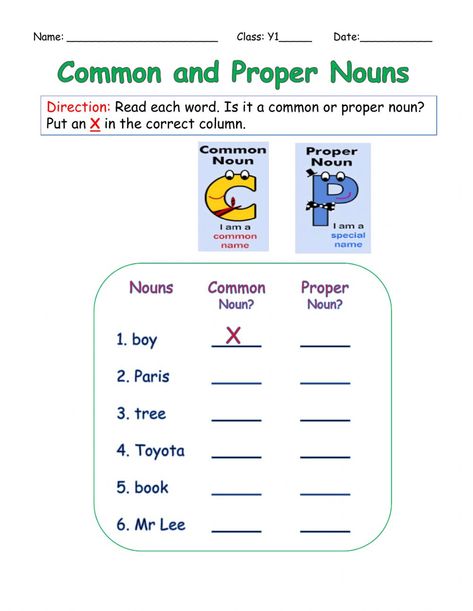 Common Noun And Proper Noun Worksheets Grade 1, Proper And Common Noun Worksheet For Grade 1, Noun And Pronoun Worksheets For Grade 1, Proper Nouns Activity, Preschool Exercise, Common Nouns Worksheet, Common Noun, Proper Nouns Worksheet, Elementary Printables