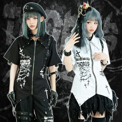 Trendy Fashion Visual kei Punk Desmodu bramble batwing collar tuxedo zippered shirt JJ2423, Women's Summer Clothing Poison Vines, Scenecore Clothes, Decora Kei Fashion, Visual Kei Outfits, Vivienne Westwood Punk, Kawaii Street Fashion, Tuxedo Design, Castle Keep, Visual Kei Fashion