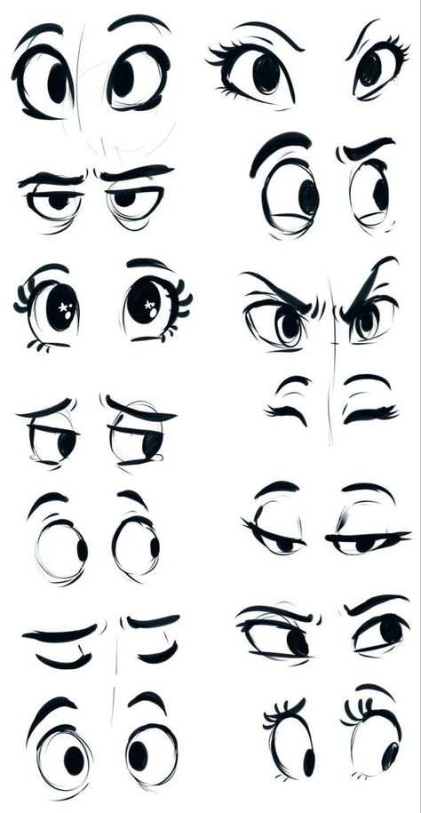 Cartoon Faces Expressions, Kraftangan Prasekolah, Seni Mural, رسم كاريكاتير, Eye Expressions, Cartoon Eyes Drawing, Couple Drawing, Ipad Tutorials, Drawing Cartoon Faces