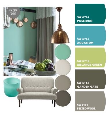 Lime turquoise earth tone Paint colors from ColorSnap by Sherwin-Williams Blue Carpet Bedroom, Teal Room, Copper Room, Living Room Decor Gray, Vert Turquoise, Living Room Color Schemes, Nice Colors, Copper Accents, Room Color Schemes