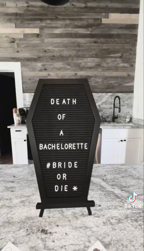 Bridal Shower Dark Theme, Ghouls Night Out Bachelorette, Salem Mass Bachelorette Party, Rip To My Single Life Bachelorette, Emo Night Bachelorette, Dark Bridal Shower Ideas, Rip To The Miss Bachelorette, Black White Bachelorette Party, Edgy Bridal Shower Ideas