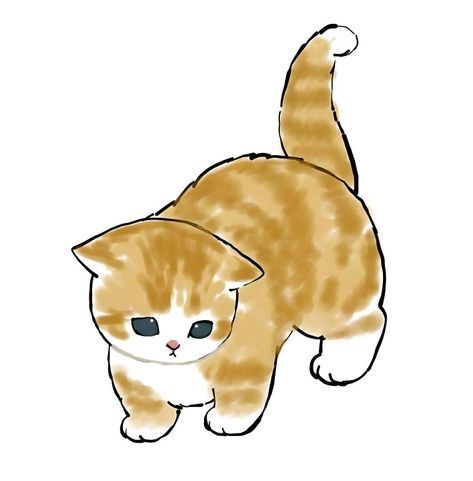 Mofu Sand, Kitten Drawing, Orange Kittens, Silly Cats Pictures, Most Beautiful Animals, Cute Paintings, Cat Icon, Cats Illustration, Kawaii Cat