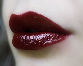 Rare Blood - Deep Red Lipstick - Natural Cruelty Free Gluten Free Fresh Handmade Gothic Red Lipstick, Dark Cherry Lipstick, Dark Lipstick Looks, Cool Red Lipstick, Witch Lips, Goth Lips, Goth Lipstick, Red Lipstick Aesthetic, Gothic Lipstick