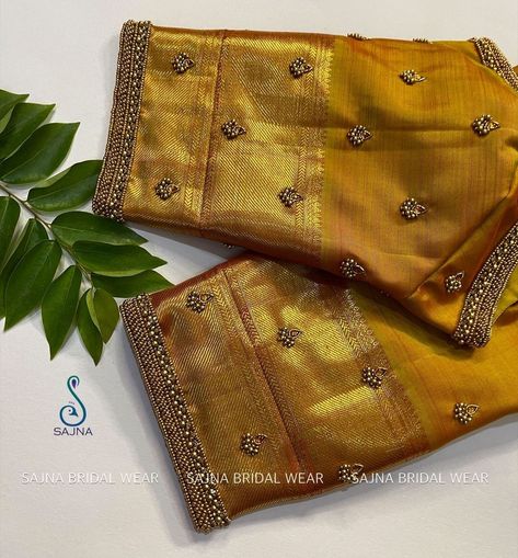 New Design Aari Work Blouse, Paithani Blouse Embroidery Designs, Simple Elegant Aari Work Blouse Design, Paithani Blouse Aari Work Design, Silk Blouse Aari Work Designs, Blouse Works Simple, Hand Design For Blouse, Silk Blouse Embroidery Designs, Simple Silk Blouse Designs