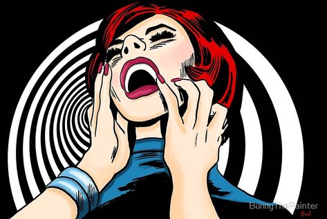 inspired by pop art and comic books, the best stuff on earth! • Millions of unique designs by independent artists. #Cartoon #PopArt #Scream #Woman #Redhead #60s Screaming Lady, Cover Pics, Indie Rock, Long Hoodie, Ladies Day, Scream, On Earth, Redheads, Rock N Roll