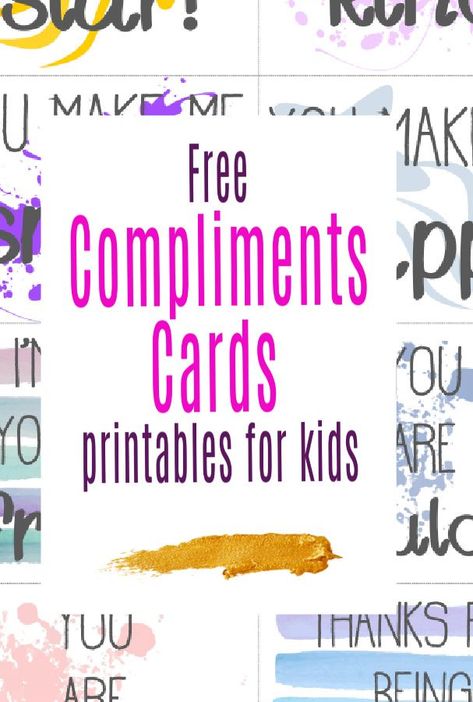 Free printable compliments cards for kids to print off and give away. Kind kids know that givein a compliment is like giving a little gift of love. A simple random act of kindness activity for kids #raok #complimnets #freeprinatbles #kindness #kids Kindness Confetti Free Printable, Compliment Activities For Kids, Compliment Cards For Students, Caught Being Good Printable, Compliment Cards Printable, Kindness Notes Free Printable, National Compliment Day Ideas, Compliments For Kids, Raok Ideas