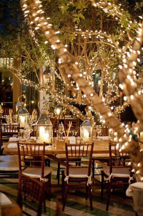 Outdoor Dinner Parties, Wedding Reception Ideas, String Lights Wedding, Outdoor Dinner, Wedding Winter, Whimsical Wedding, Garden Parties, Wedding Board, Fairytale Wedding