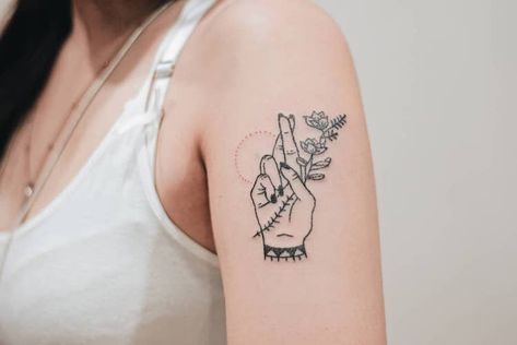 Do you need a kiss of luck right now? We're pretty sure we all do! Check out these 25 good luck tattoos for ideas and inspiration. Good Luck Tattoo Ideas, Good Luck Charm Tattoo, Bad Luck Tattoo, Lucky Tattoo Symbols, Luck Tattoo Ideas, Luck Tattoo Symbols, Good Luck Tattoos, Lucky Tattoos, Good Luck Tattoo