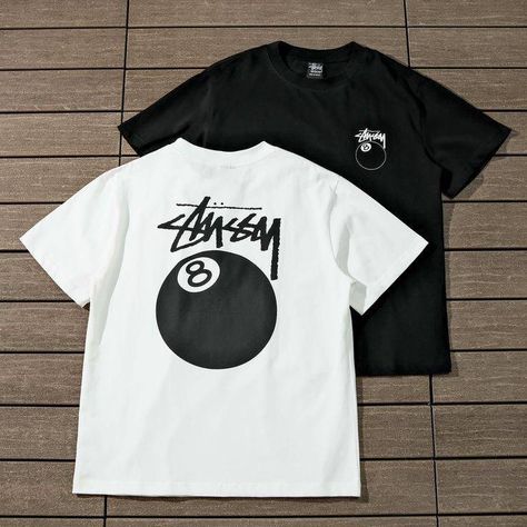 Stussy 8 Ball Logo, Stussy 8 Ball, Ball Logo, Color Combos Outfit, Y2k Tops, Shirt Design Inspiration, 8 Ball, Jacket Pattern, Dream Clothes