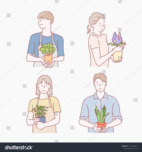 Holding Object Drawing Reference, Planting Reference Pose, Person Holding Plant Reference, Holding Flower Pot Pose Reference, Holding Plant Pose, Holding Pot Reference, Holding Plant Reference, Gesture Reference, Vegetable Drawing