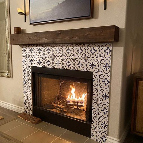 Vintage Mantle With Surrounds French Country Mantle and | Etsy French Country Tile, Antique Ceiling Tile, Shabby Chic Shelves, Fireplace Redo, Fireplace Beam, Rustic Mantel, Wooden Corbels, Rustic Coat Rack, Primitive Walls