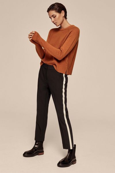 18 Pairs Of Side Stripe Trousers | SheerLuxe Side Stripe Trousers Outfit, Stripe Trousers Outfit, Striped Trousers Outfit, Stripe Pants Outfit, Side Stripe Trousers, Trousers Outfit, Trouser Outfit, Oversized Sweaters, Trouser Outfits