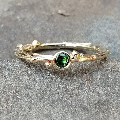 Tsavorite Ring, Tsavorite Garnet Ring, Ready to Ship, Size 5.75, Green Garnet Ring, 14K Gold Twig Ri Green Garnet Jewelry, Tsavorite Jewelry, Tsavorite Garnet Ring, Gold Twig Ring, Green Engagement Rings, Black Spinel Bracelet, Tsavorite Ring, January Birthstone Jewelry, January Birthstone Rings