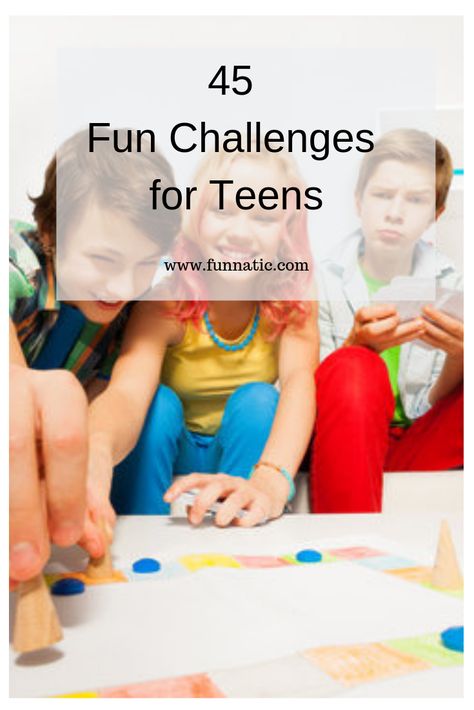 Trying to come up with a few fun challenges for teens activities that aren't technology driven? Are you looking for something other than #videogames to entertain your teens when there are snow days and no school, or on summer vacation? We have 45 tips and ideas for fun challenges for teens for you over at www.funattic.com — Feel free to use them to stop the boredom and keep them off the computer for a bit. #funchallengesforteens #teenentertainment Fun Challenges For Teens, Challenges For Teens, Fun Games For Teens, Sister Activities, Bday Games, Teenager Activities, Challenge For Teens, Challenge Activities, Teen Activities