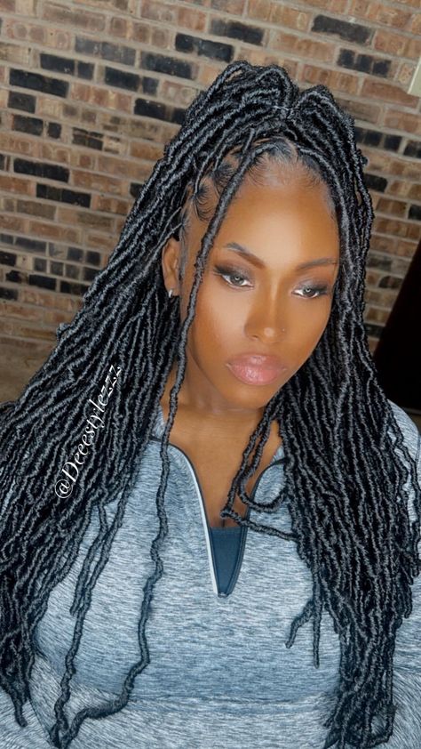 Soft Locks Hairstyle Ideas, Focs Locs Hairstyles Long, Sax Locs Hairstyles, Scarf Hairstyles With Soft Locs, Sasha Locs Lush Styles, Faux Locs Thick And Long, Soft Locs Hairstyles With Scarf, Whimsical Hairstyles, Trendy Curls