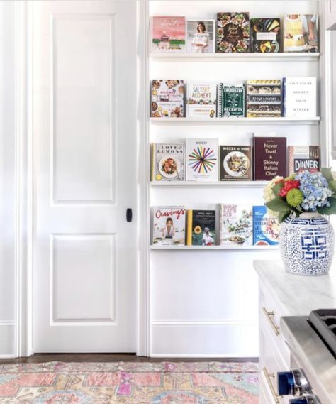 The Cookbook Conundrum - Studio Dearborn | Interior Design How To Store Cookbooks, Studio Dearborn, Cookbook Display, Kitchen Bookcase, Kitchen Bookshelf, Cookbook Storage, Kitchen Refresh, Kitchen Cookbook, Kitchen Display