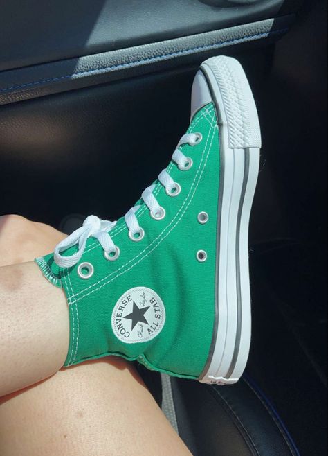 amazon green high top converse Amazon Green Converse, Green Converse High Tops, Converse Shoes High Top, High Top Converse, Mew Mew, Green Converse, Green Sneakers, Converse Sneakers, Converse High Tops