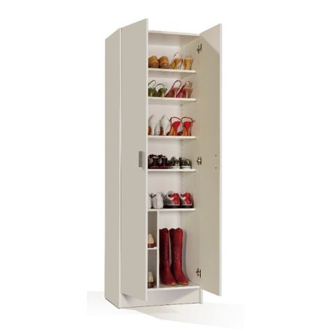 Metro Lane Multi Purpose 2 Door Storage Cabinet & Reviews | Wayfair.co.uk Shoe Storage Cabinet With Doors, Shoe Storage Cupboard, Portable Shelves, Office Storage Cabinets, Storage Cabinet Shelves, White Storage, Wardrobe Cabinets, Shoe Storage Cabinet, Door Storage