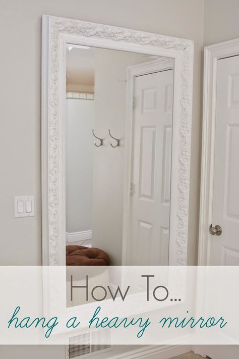 Simple DIY…on Video: How To Hang A Heavy Mirror Hanging Heavy Mirror, Home Goods Store, Big Mirror, Frameless Mirror, How To Hang, Diy Hanging, Diy Mirror, Large Mirror, Picture Hanging