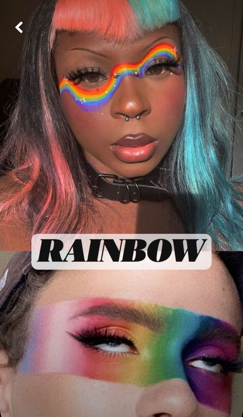 Pride Eyeliner, Pride Eyeshadow, Makeup Pride, Quotes Sports, Animals Quotes, Highlight Makeup, Rainbow Eyeshadow, Makeup Vanities, Pride Festival