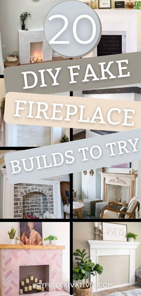 A fireplace is a key part of any home, but sometimes building a real one just isn't possible. No worries! These 20 easy faux fireplace ideas will show you how to build your own fake fireplace in no time. They're all totally doable, so pick your favorite and get started! Fireplace Mantels Diy, Fake Fireplace Diy, Fake Fireplace Mantel, Faux Foyer, Farmhouse Christmas Mantle, Diy Fireplace Mantle, Faux Fireplace Mantels, Diy Mantel, Fake Fireplace