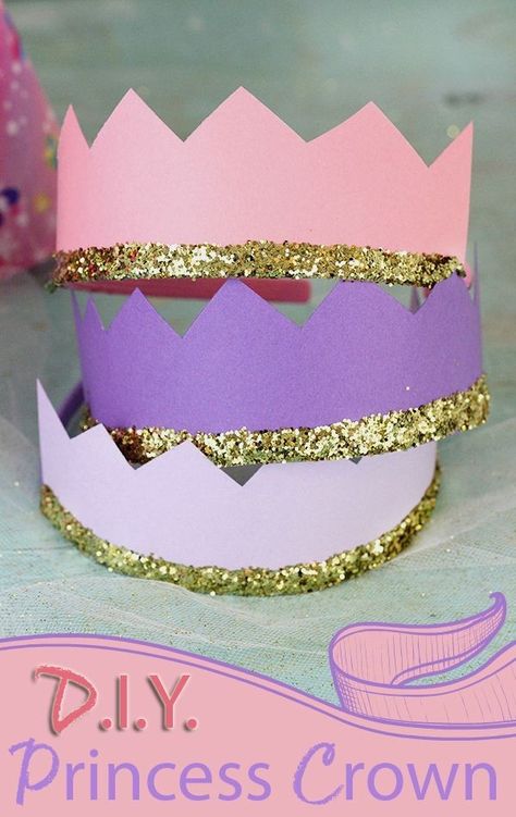 Diy Princess Crown, Crowns Craft, Princess Crown Crafts, Diy Birthday Crown, Princess Crowns, Princess Crafts, Disney Princess Birthday Party, Princess Theme Birthday, Princess Theme Birthday Party