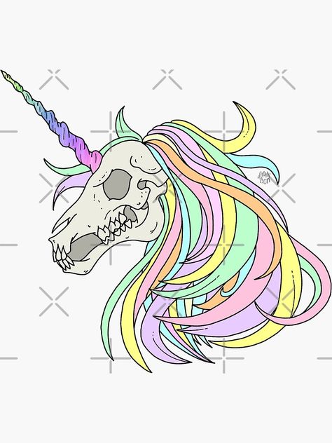 Unicorn Skull Drawing, Unicorn Skull Tattoo, Trippy Unicorn, Pride Doodles, Geometric Tattoo Lotus, Skull Unicorn, Unicorn Skull, Feeling Cute Might, Tattoo Lotus