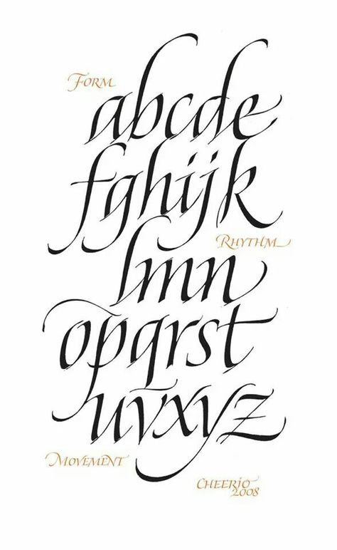 Frases Italic Calligraphy Alphabet, Italic Calligraphy, Alphabet Calligraphy, Tattoo Fonts Generator, Calligraphy Fonts Alphabet, Copperplate Calligraphy, Alfabet Letters, Tattoo Lettering Fonts, How To Write Calligraphy