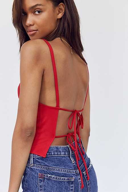 Silence + Noise Johnny Tie-Back Tank Top Party Tops For Women, Womens Going Out Tops, One Shoulder Shirt, Latest Crop Tops, Sheer Tops, Mesh Tops, Women's Tank Tops, Halter Tops, Going Out Tops