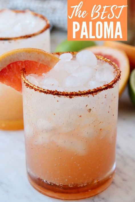 Mexican Cocktail, Tequila Drinks Recipes, Happy Hour At Home, Grapefruit Drink, Paloma Recipe, Mexican Cocktails, Grapefruit Cocktail, Paloma Cocktail, Mexican Drinks