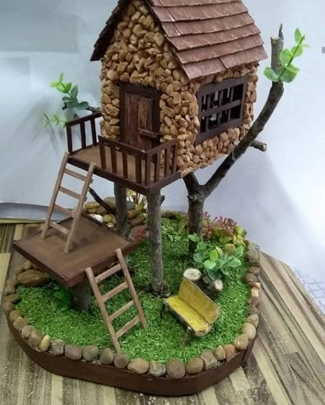 Create your own miniature house using materials such as wood, cardboard,stone, clay, or even recycled items.They can also serve as focal points within a larger decorative arrangement, such as a fairy garden or a miniature village#home decor#artwork#decorative delight Popsicle Stick Crafts House, Fairy Garden Pots, Fairy House Crafts, Fairy Garden Furniture, Fairy House Diy, Fairy Garden Crafts, Fairy Garden Designs, صفحات التلوين, Fairy Crafts