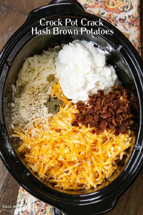 Cheese Hashbrowns, Crockpot Hashbrown Casserole, Potatoes Easy, Crock Pot Potatoes, Breakfast Crockpot Recipes, Crockpot Casserole, Hashbrown Recipes, Crockpot Breakfast, Crockpot Dishes