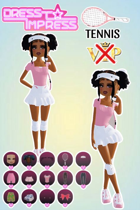 • 🏵️ • - #fyp #dti #dresstoimpress #dress #to #impress #roblox #dtiideas #aesthetic #outfitideas #dresstoimpressideas #idea #board #pin #robloxpin #robloxdti #robloxdresstoimpress Tennis Dti Outfit, Sport Dti Outfit Ideas, Knee Pads Dress To Impress, Tennis Outfit Dress To Impress, Y3k Dress To Impress Roblox Game, Dress To Impress Non Vip Outfits Hacks, Dress To Impress Fits No Vip, Tennis Dress To Impress, Dti Sports Outfits