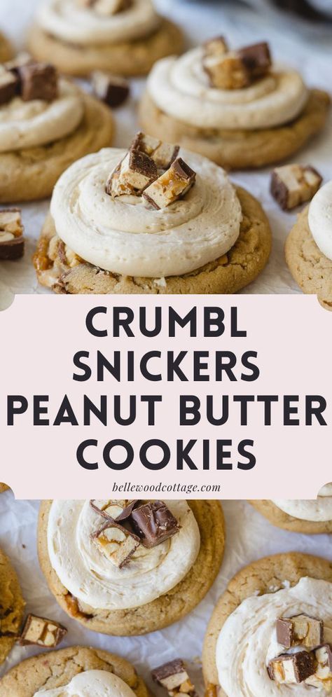 Snickers Cookies, Crumble Cookie Recipe, Crumble Cookies, Gourmet Cookies, Lost 100 Pounds, Delicious Treats, I Quit, Peanut Butter Cookies, Cookie Desserts