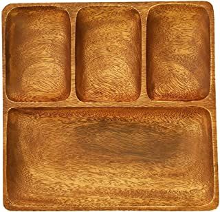 Amazon.com : divided wood trays Wood Serving Platter, Appetizers Table, Appetizer Tray, Hummus Dip, Wood Trays, Wood Plates, Wooden Platters, Wood Platter, Wooden Serving Boards