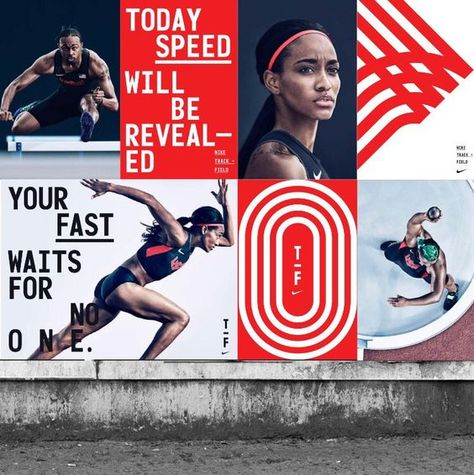 Nike Track & Field identity system by Build: Hoarding Design, Nike Track And Field, Sports Advertising, Sport Branding, Text Poster, Graphisches Design, Sports Marketing, Plakat Design, Sports Graphics