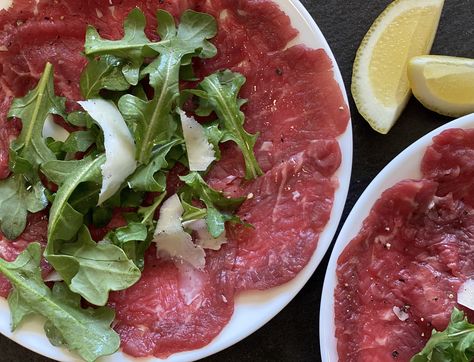 Beef Carpaccio Swedish Meatball Appetizer, Good Eats Alton Brown, Beef Carpaccio Recipe, Sardine Toast, Carpaccio Recipe, Beef Carpaccio, Appetizer Meatballs, Alton Brown, Bread Appetizers