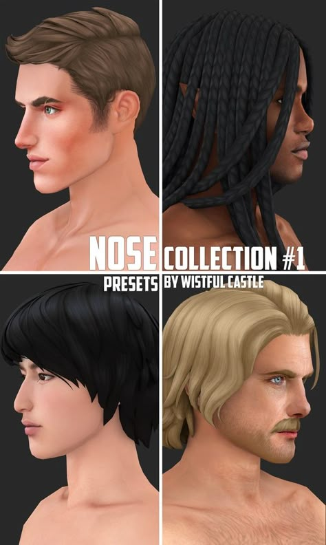 Nose Presets Collection 1 | Patreon Sims 4 Men Clothing, Sims 4 Hair Male, Sims 4 Cas Mods, Sims 4 Anime, My Sims, Sims 4 Cc Makeup, Sims 4 Mm Cc, Sims 4 Body Mods, Sims 4 Cc Skin