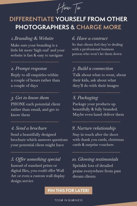 In this post I will explain the secret to charging more than other photographers without putting your potential clients off. Read now! Plus, grab a FREE Photography Pricing Calculator & Workbook! | photography business pricing tips | freelance photography pricing | professional photographer Starting Photography Business, Photography Business Pricing, Photography Business Tips, Photography Business Plan, Photography Business Marketing, Pricing Guide Photography, Pricing Calculator, Freelance Photography, Photography Career