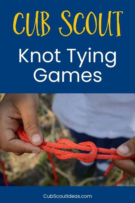 Printable Knot Tying Cards, Weblos Activities Projects, How To Tie A Bowline Knot, Scout Knots How To Make, Cub Scouts Wolf Activities, Beavers Scouts Activities Ideas, Tiger Scouts Activities, Beavers Scouts Activities, Outdoor Code Cub Scouts Printable