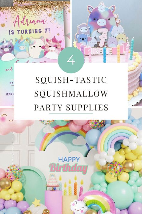 🎉 Get ready to throw the ultimate Squishmallow-themed bash with our 4 Squish-tastic Party Supplies! From personalized invitations to vibrant balloon arches, these must-haves will make your celebration unforgettable. Don't miss out on the squishy fun—check out our top picks now! 🌟🍰🎈 Squishmallow Birthday Party Free Printable, Squishmallow Crafts For Kids, Squishmallow Centerpieces, Squish Mellow Party, Squishmallow Themed Birthday Party, Squishmellow Birthday Ideas, Squishmallow Birthday Party Ideas, Squishmallow Birthday Party, Squishmallow Party