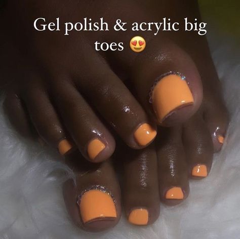 Short Square Acrylic Nails Ombre, Gonk Nails, Nails For Toes, Orange Toe Nails, Mani Nails, Multicolored Nails, Gel Toe Nails, Acrylic Toes, Acrylic Toe Nails