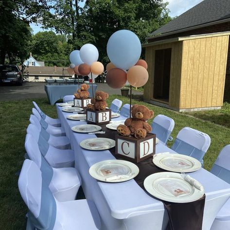 Basket Centerpieces Table Baby Shower, Bear Birthday Table Decor, Centerpieces For Baby Shower Table, Bear Table Decoration, Bearly Wait Table Decor, Table Decor Gender Reveal, Table Decorations For Baby Shower Boy, Boy Baby Shower Table Centerpieces, Table Centerpieces For Baby Shower Boys