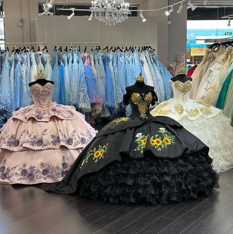 Black Charro Queen Quinceanera Dresses Off Shoulder Sunflower Embroidery Chapel Train Sweet 15 Dresses Sunflower, Charro Quinceanera Dresses, Sunflower Embroidery, Dresses Off Shoulder, Flora Dress, Quince Dress, Modest Prom, Wedding Dresses With Flowers, Wedding Flower Girl Dresses