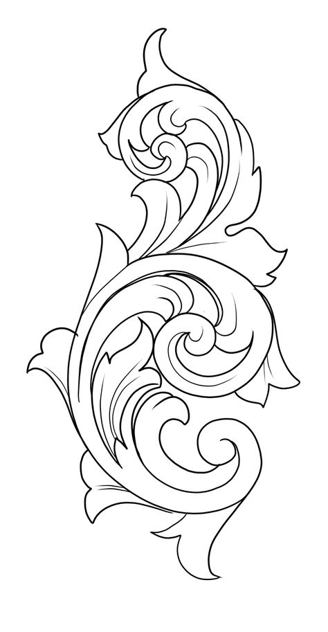 Filagree Drawings, Simple Tooled Leather Pattern, Tooled Leather Stencil, Filagree Tattoo Stencil, Philagree Tattoo Designs, Scroll Engraving Patterns, Engraving Patterns Metal, How To Draw Filigree Step By Step, Relief Wood Carving Patterns Templates