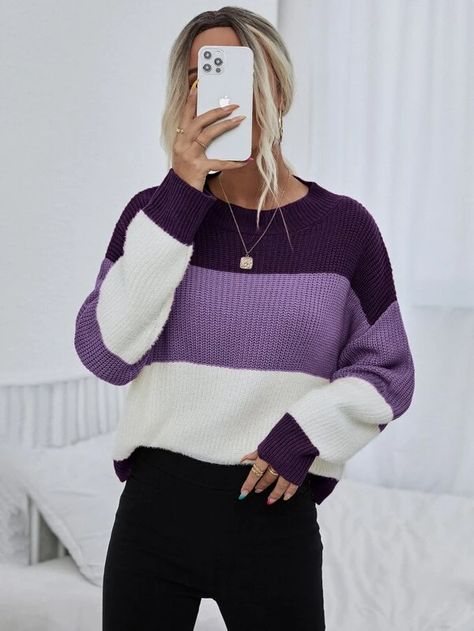 Dolman Sleeve Sweater, Women Sweaters, Drop Shoulder Sweaters, Really Cute Outfits, Trendy Fashion Women, Knitwear Women, Long Sleeve Casual, Colorful Sweaters, Drop Shoulder